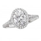 1 Carat oval halo diamond ring dallas 1