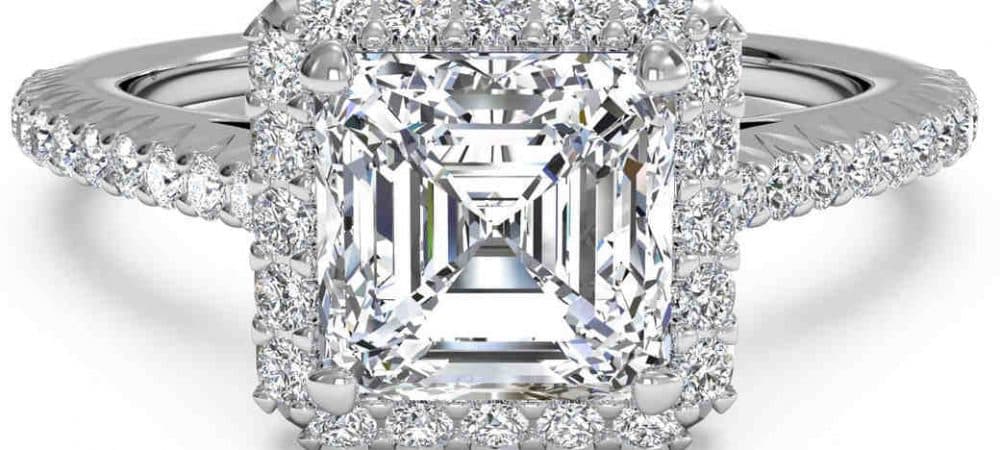 custom asscher diamond engagement rings in dallas texas