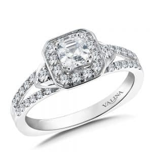 Custom Asscher Halo Engagement Ring Dallas 1