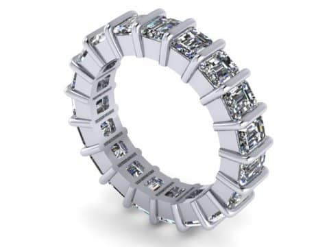 Custom Eternity Band in Dallas Texas - Emerald Cut Eternity Band Dallas 1