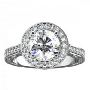 Custom Halo Engagement Rings Dallas - Round Halo Engagement Ring 4