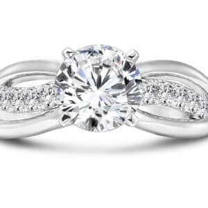 Custom Round Split Shank Diamond Ring