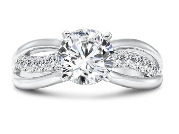 Custom Round Split Shank Diamond Ring