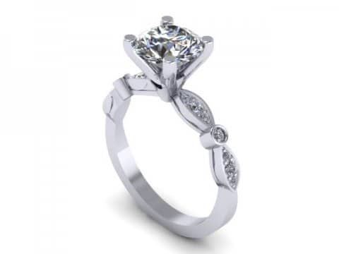 Custom solitaire engagement ring 1