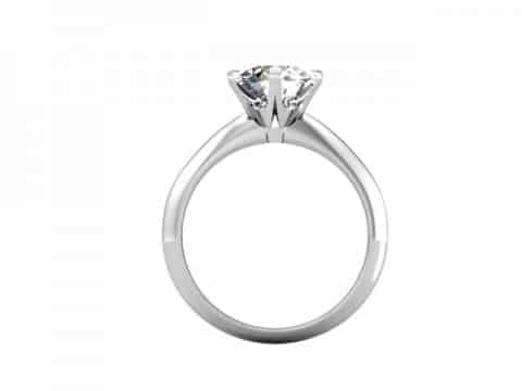 Custom Solitaire Engagement Ring White Gold Round - Addison Texas 3