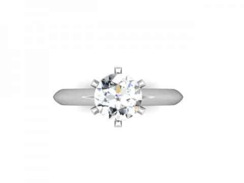 Custom Solitaire Engagement Ring White Gold Round - Addison Texas 4