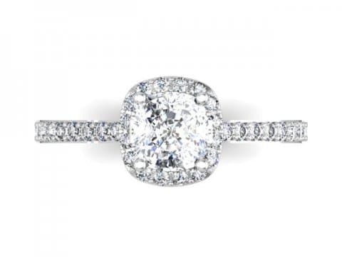 Halo Diamond Rings Dallas - Cushion Halo Diamond Rings Dallas 1