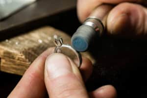 Man polishing a ring