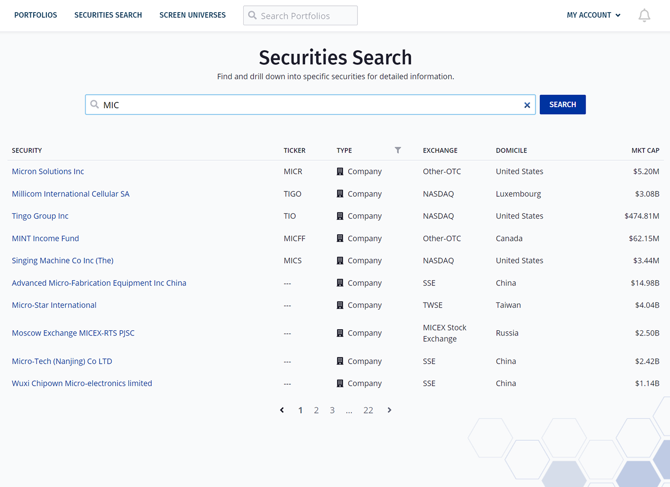 Search Securities